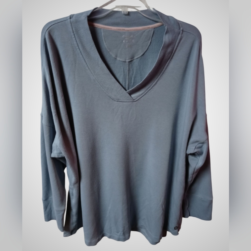 ⭐A) Calvin Klein Women's Gray V-Neck Sweatshirt